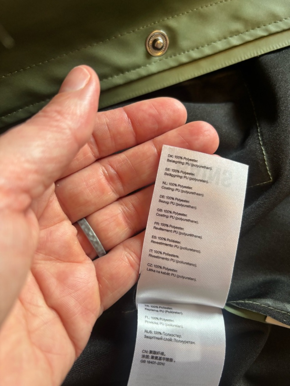 Rains Curve Waterproof Belted Jacket - Picture 14 of 16